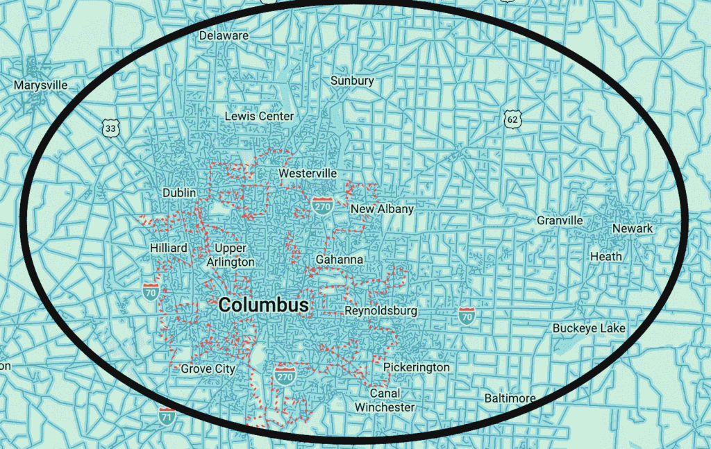 Our service area map