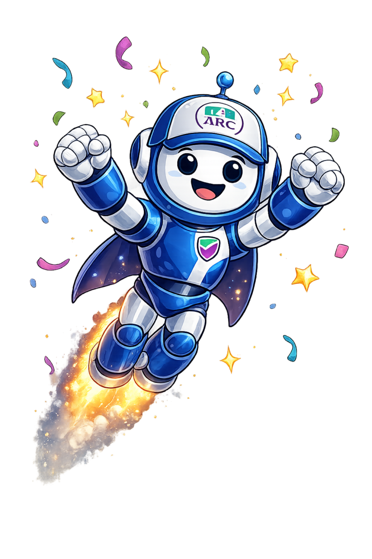 ARC Bot transparent celebrating