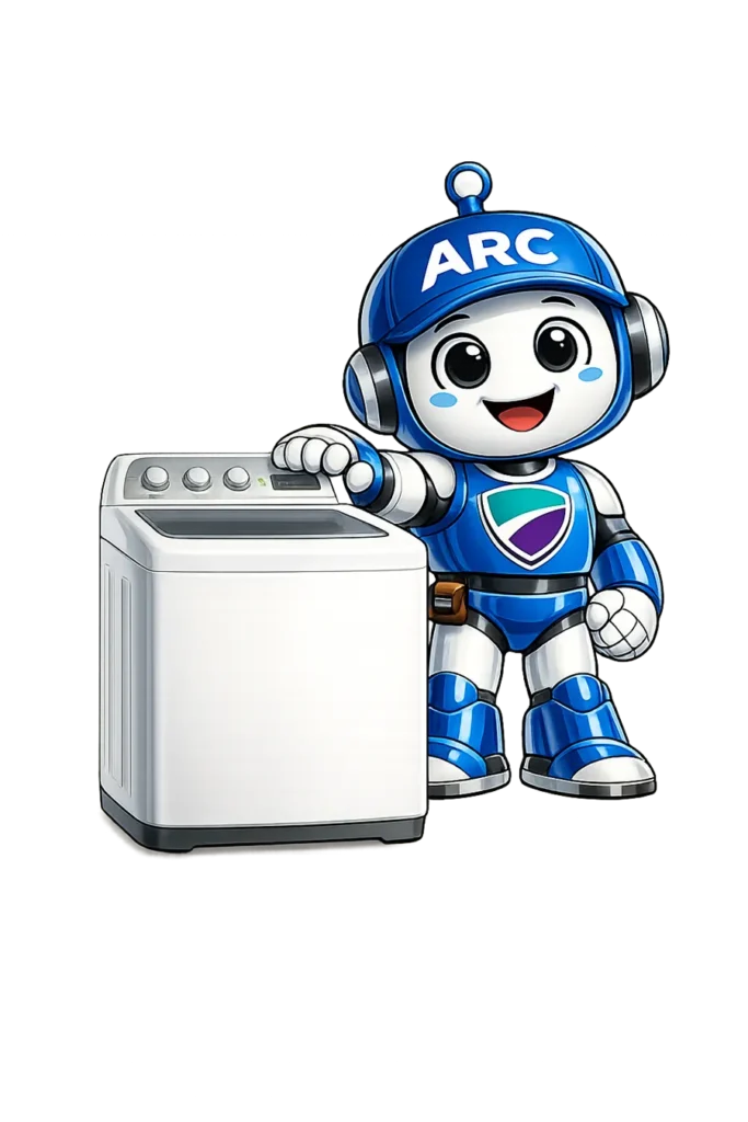 ARC Bot presenting a washing machine