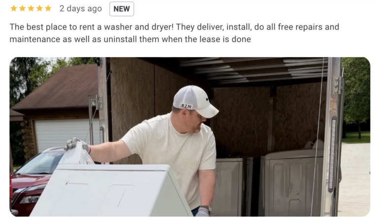 delivering washer and dryer for 5 star service!
